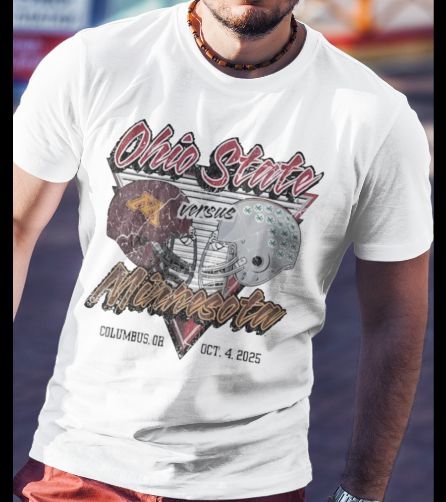Ohio State Versus Minnesota Football 2025 Game Helmets T-Shirt