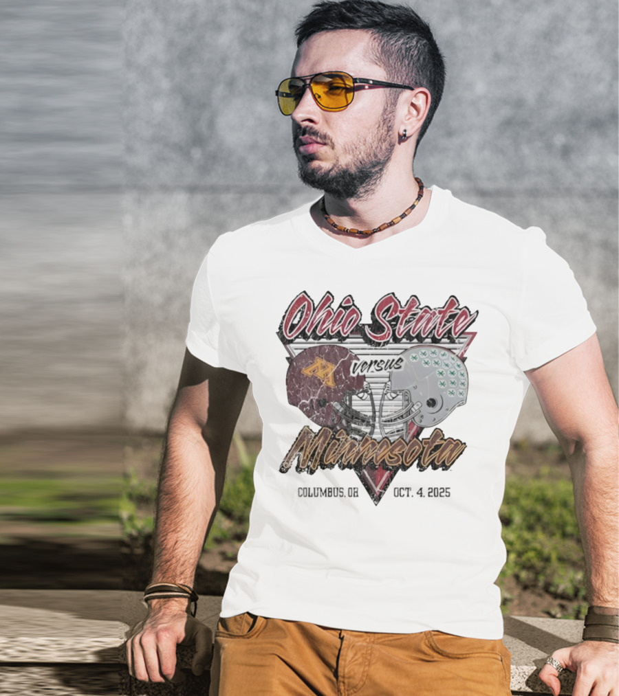 Ohio State Versus Minnesota Football 2025 Game Helmets T-Shirt