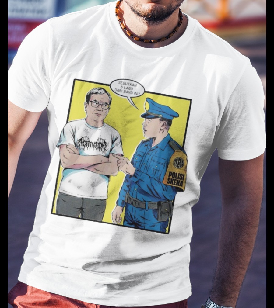 Polisi Skena Sebutkan 3 Lagu Dari Band Ini Meme Comic Interaction T-Shirt