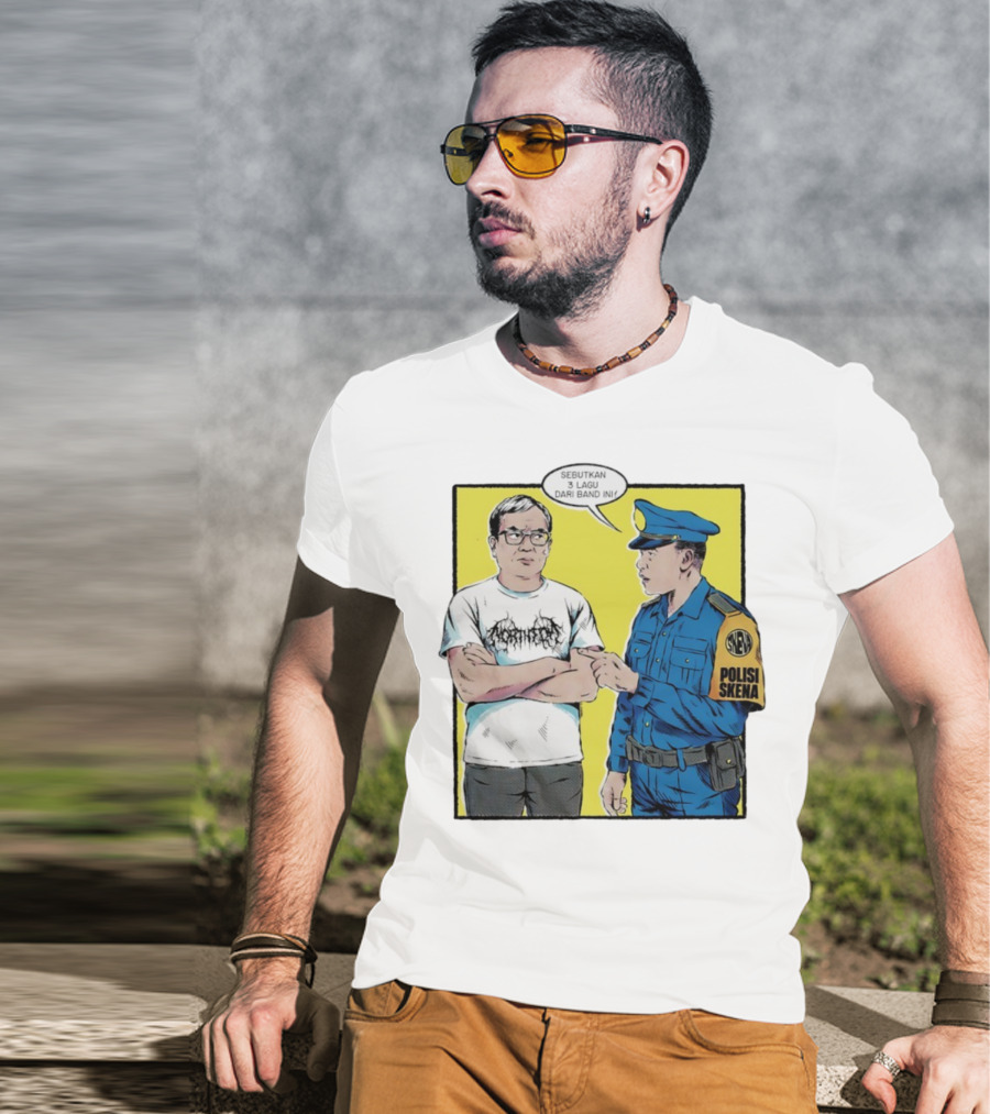 Polisi Skena Sebutkan 3 Lagu Dari Band Ini Meme Comic Interaction T-Shirt