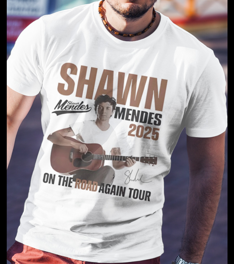Shawn Mendes 2025 On The Road Again Tour Signature T-Shirt