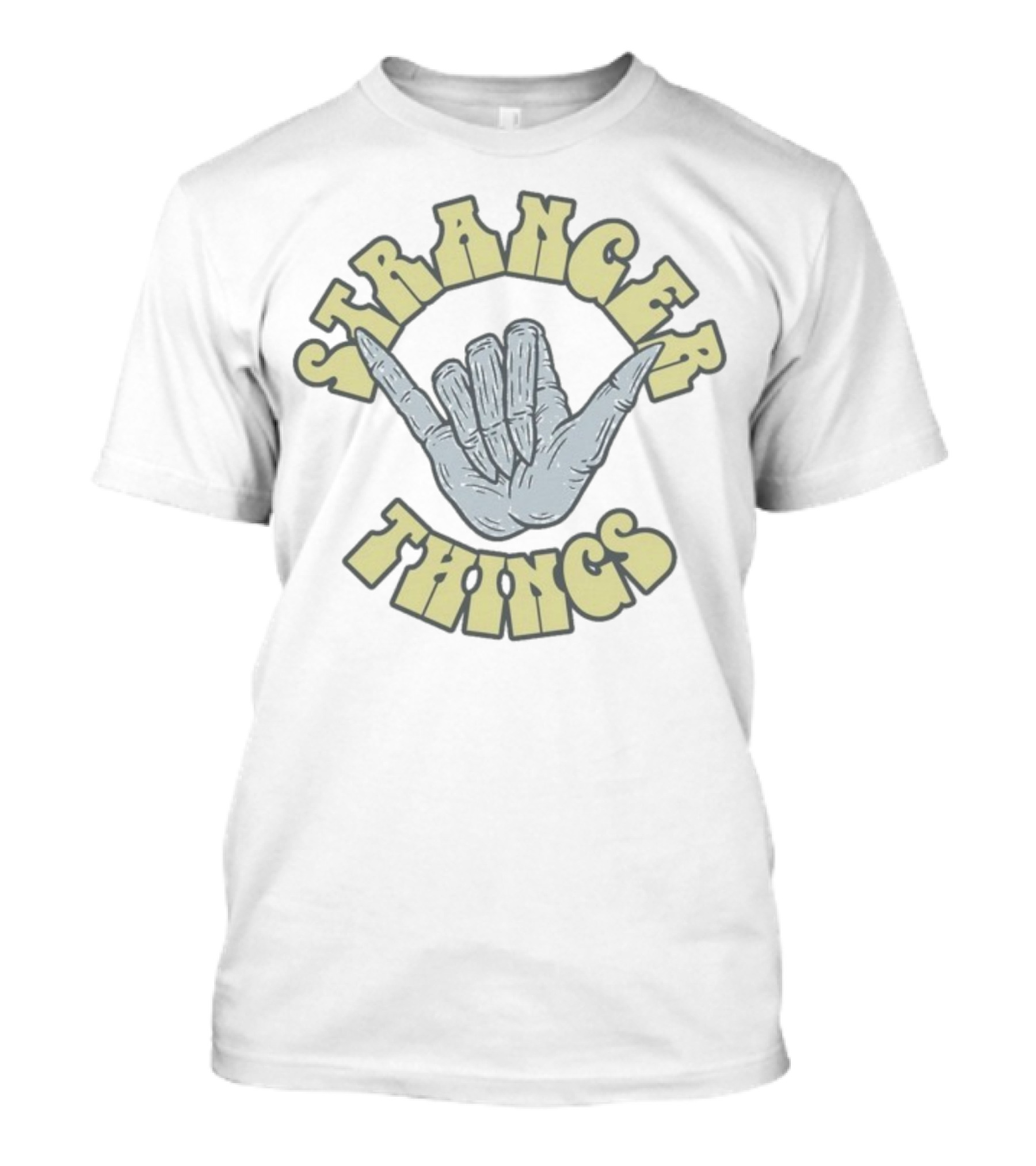 Stranger Things Skull Hand Gesture Graphic T-Shirt
