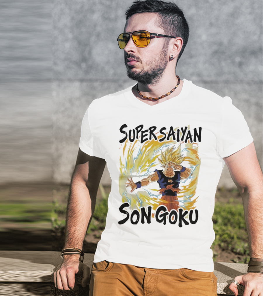 Super Saiyan Son Goku Dragon Ball Z Power Burst Aura Icon T-Shirt