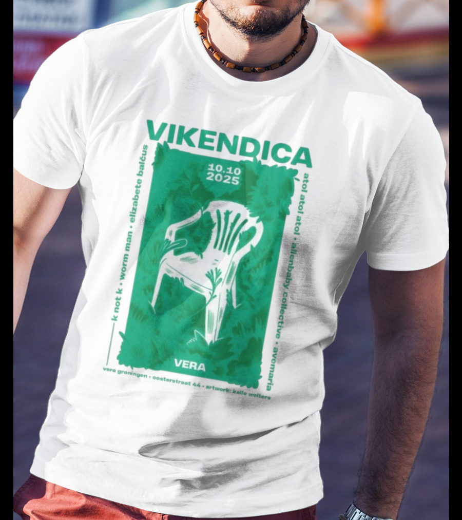 Vikendica 10.10.2025 Vera Chair Illustration In Greenery T-Shirt