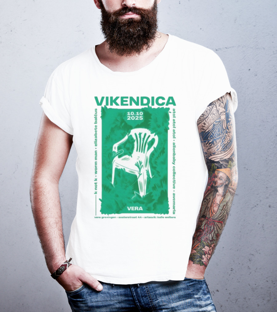 Vikendica 10.10.2025 Vera Chair Illustration In Greenery T-Shirt