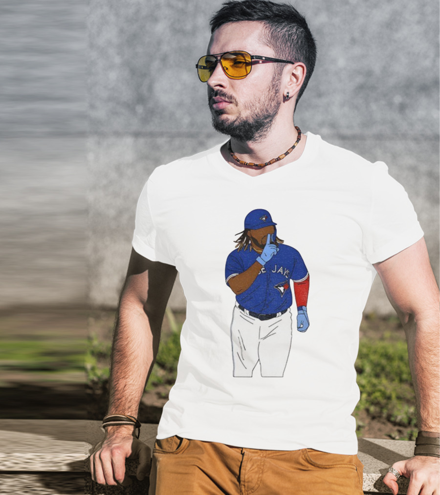 Vladimir Guerrero Jr Shhh Gesture Toronto Blue Jays Player Iconic Pose T-Shirt