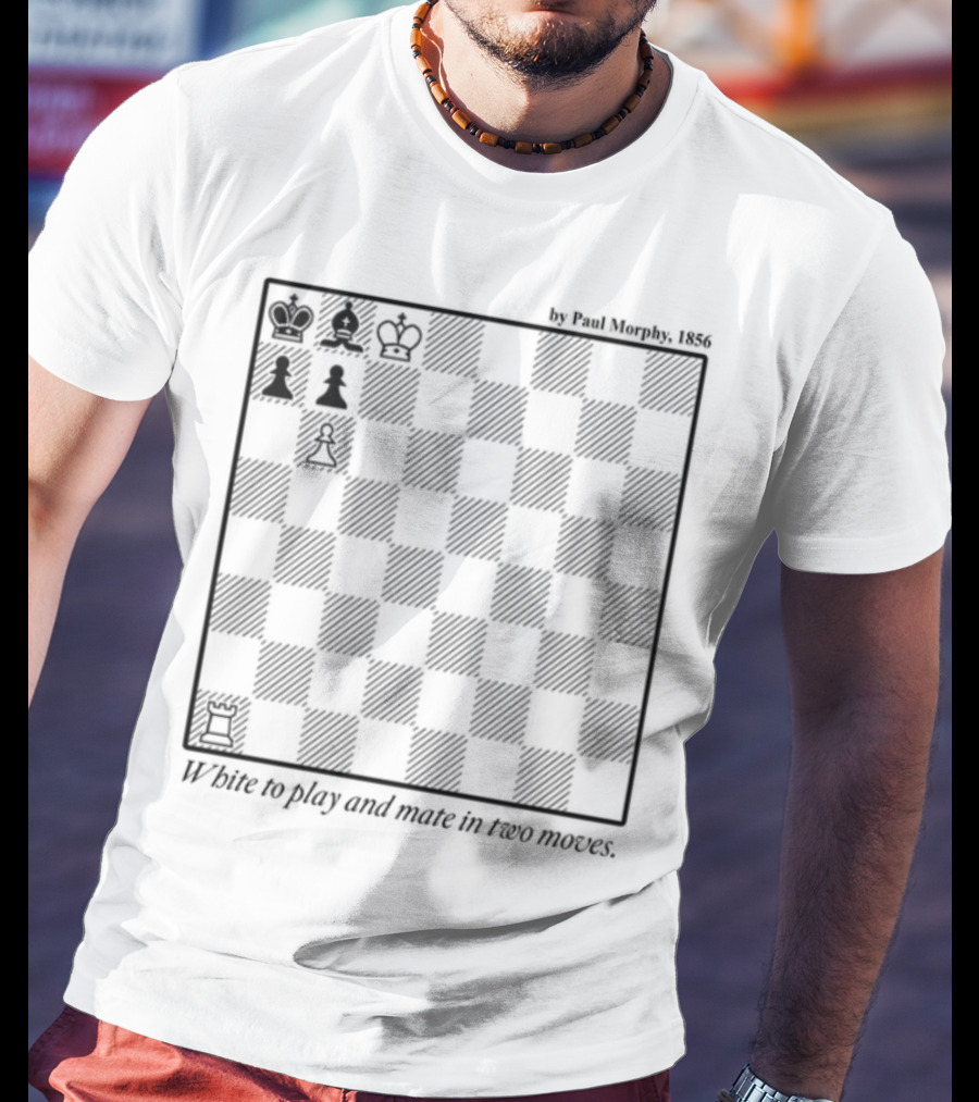 Paul Morphy 1856 Chess Puzzle White To Play And Mate In Two Moves T-Shirt