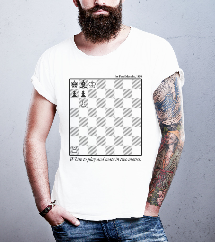 Paul Morphy 1856 Chess Puzzle White To Play And Mate In Two Moves T-Shirt