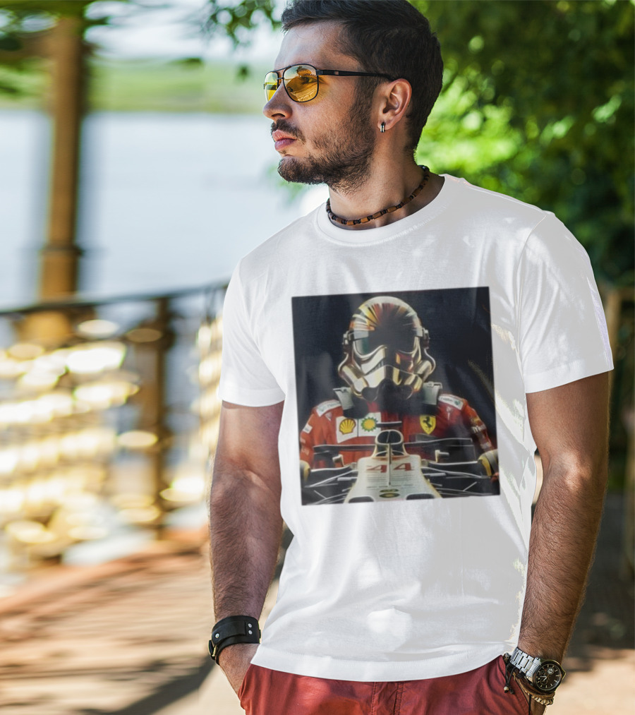 George Lucas Stormtrooper Formula 1 Ferrari Shell Petronas Mercedes Racing 44 T-Shirt