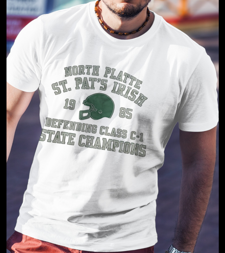North Platte St. Pat's Irish 1985 Defending Class C-1 State Champions T-Shirt