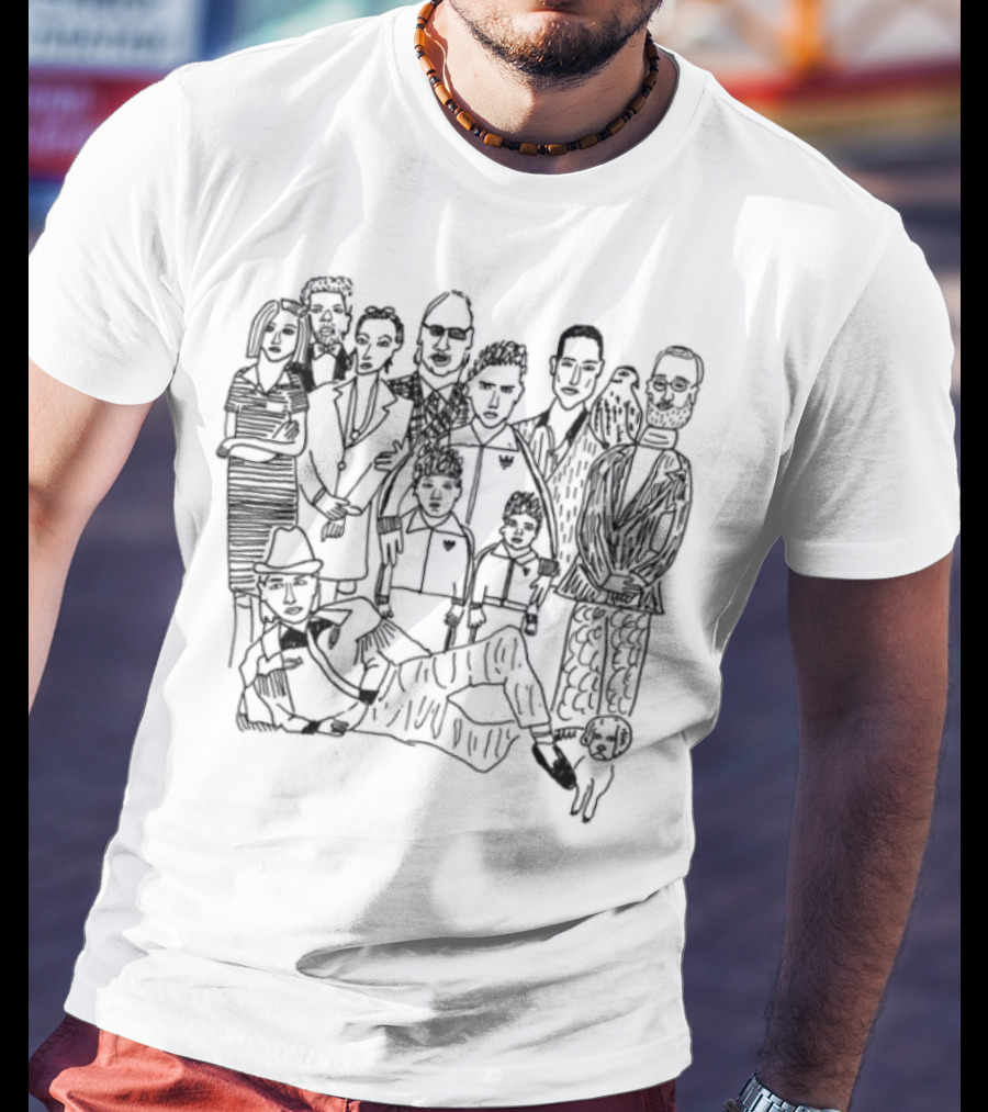 Royal Tenenbaums Cast Illustration Wes Anderson Film Fashion Statement T-Shirt