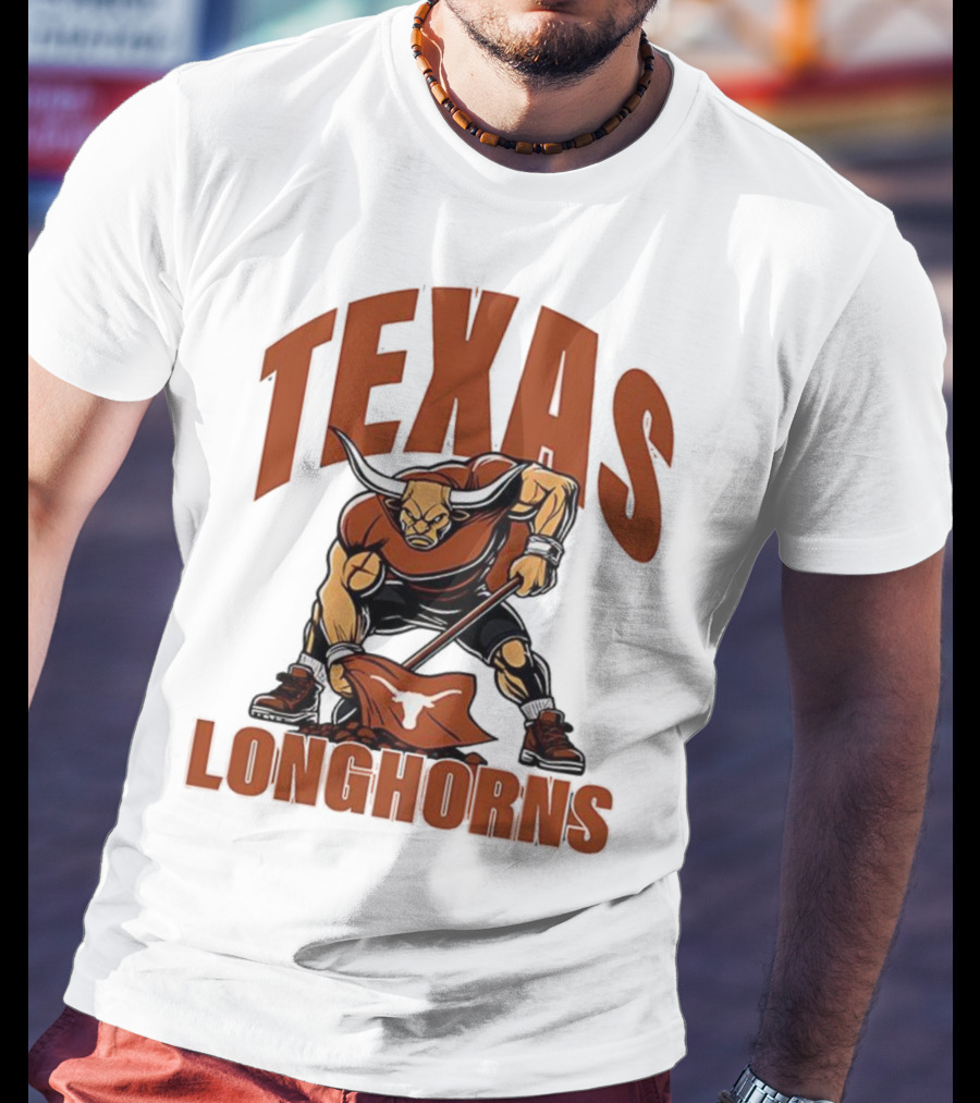 Texas Longhorns Football Youth Mascot Planting Flag T-Shirt