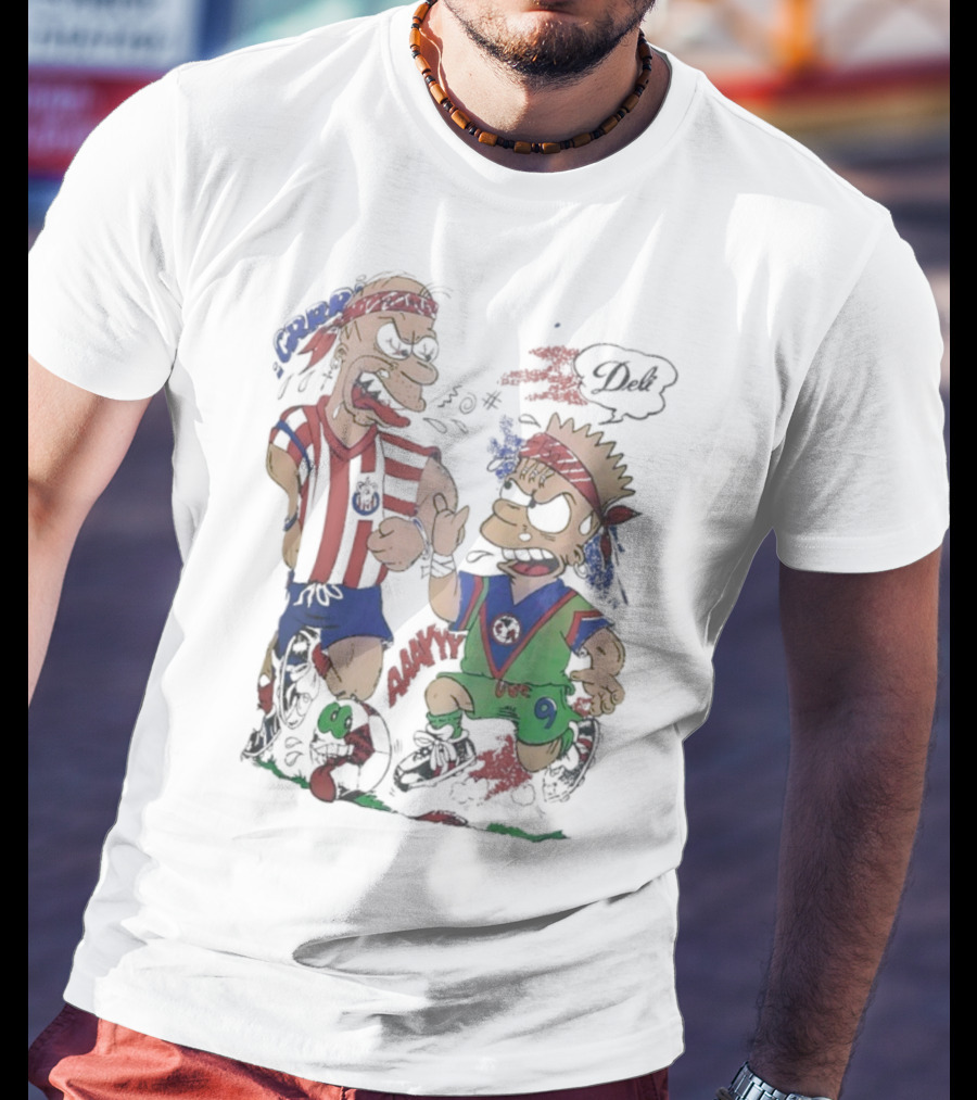 The Simpsons Homer C.D. Guadalajara Bart Club América Soccer Rivalry T-Shirt