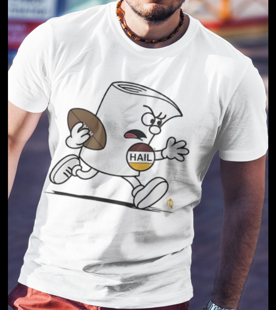 Washington Hail Running Icon With Football Comic Style T-Shirt