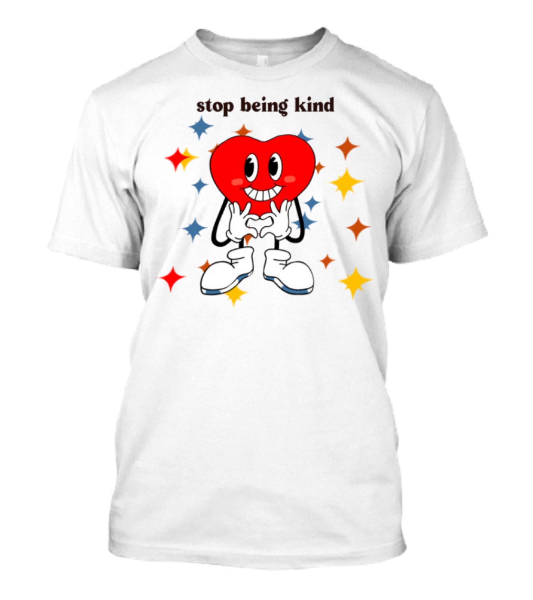 Transphobic Stop Being Kind Heart Character With Colorful Stars T-Shirt
