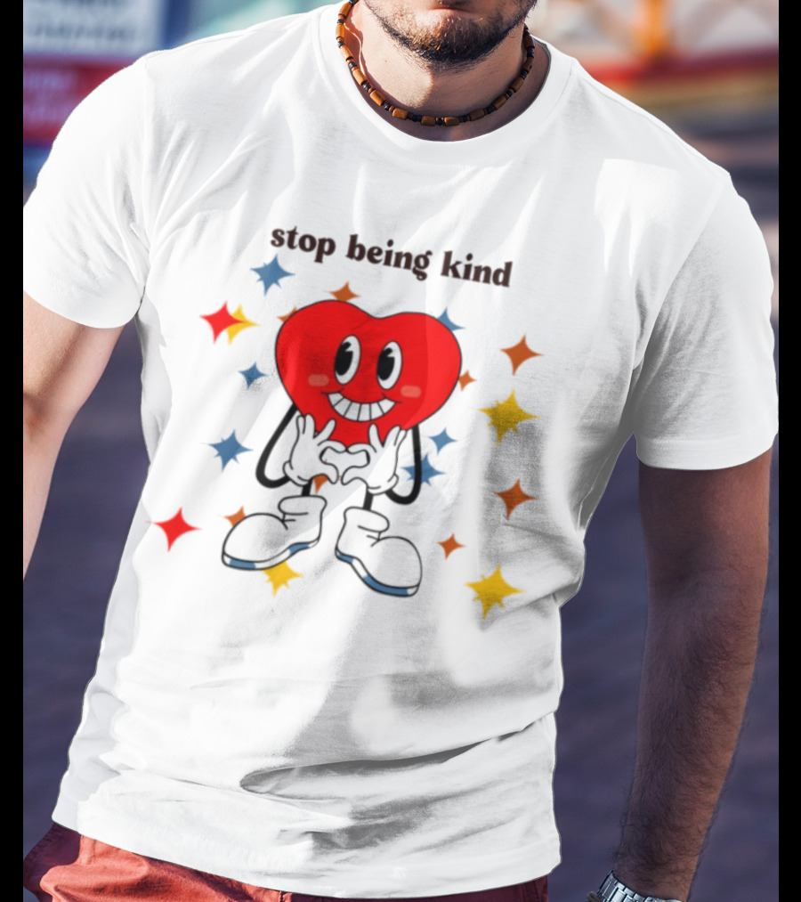 Transphobic Stop Being Kind Heart Character With Colorful Stars T-Shirt