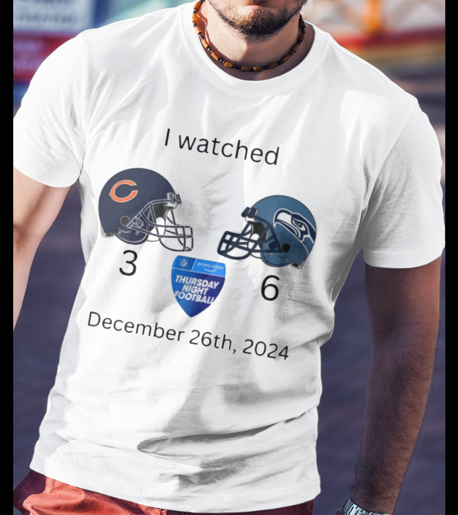 Prime Video Thursday Night Football December 26th 2024 Bears Vs Seahawks T-Shirt
