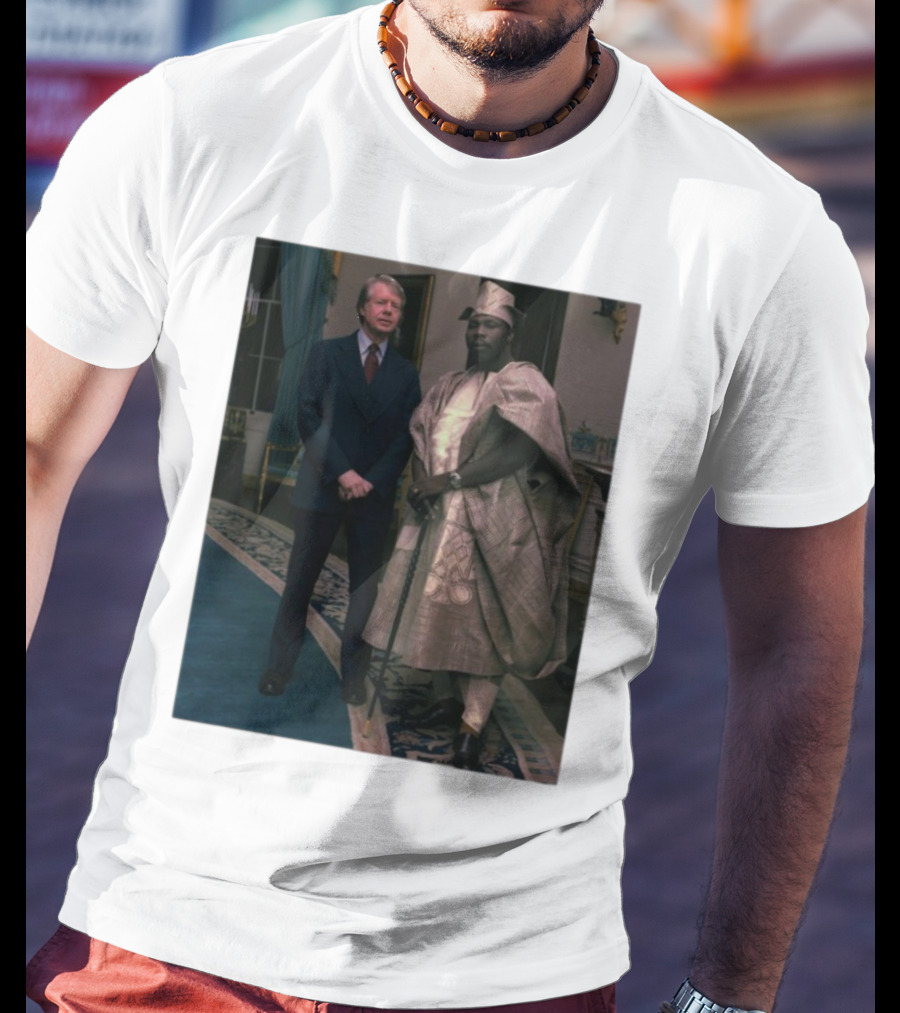 Jimmy Carter Meeting Nigerian President Traditional Attire T-Shirt
