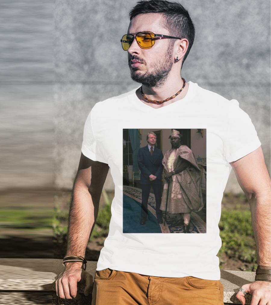 Jimmy Carter Meeting Nigerian President Traditional Attire T-Shirt