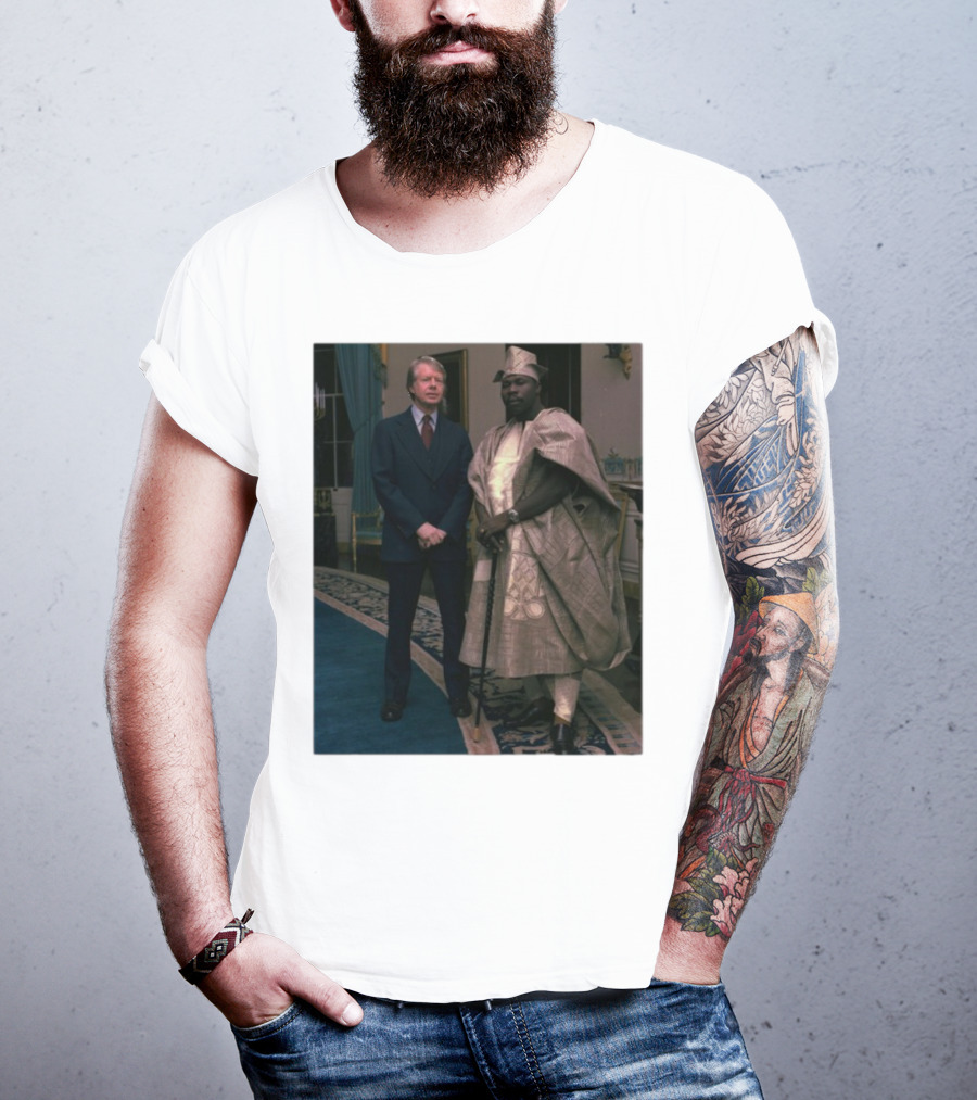 Jimmy Carter Meeting Nigerian President Traditional Attire T-Shirt
