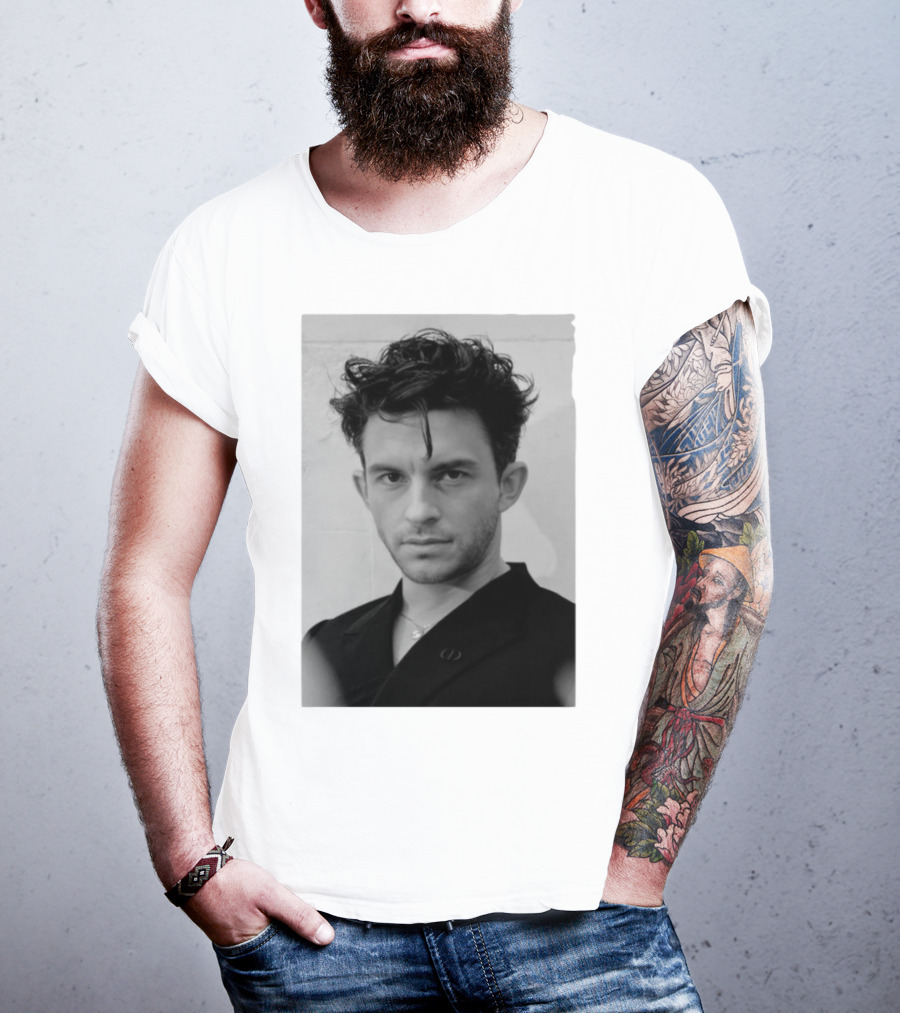 Jonathan Bailey Black And White Photography Portrait T-Shirt