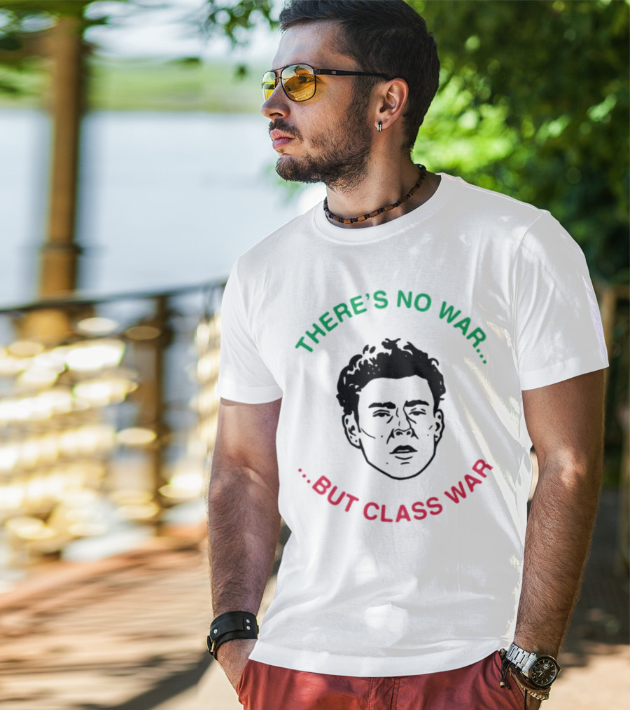 Luigi There's No War But Class War Text Iconic Green Red T-Shirt