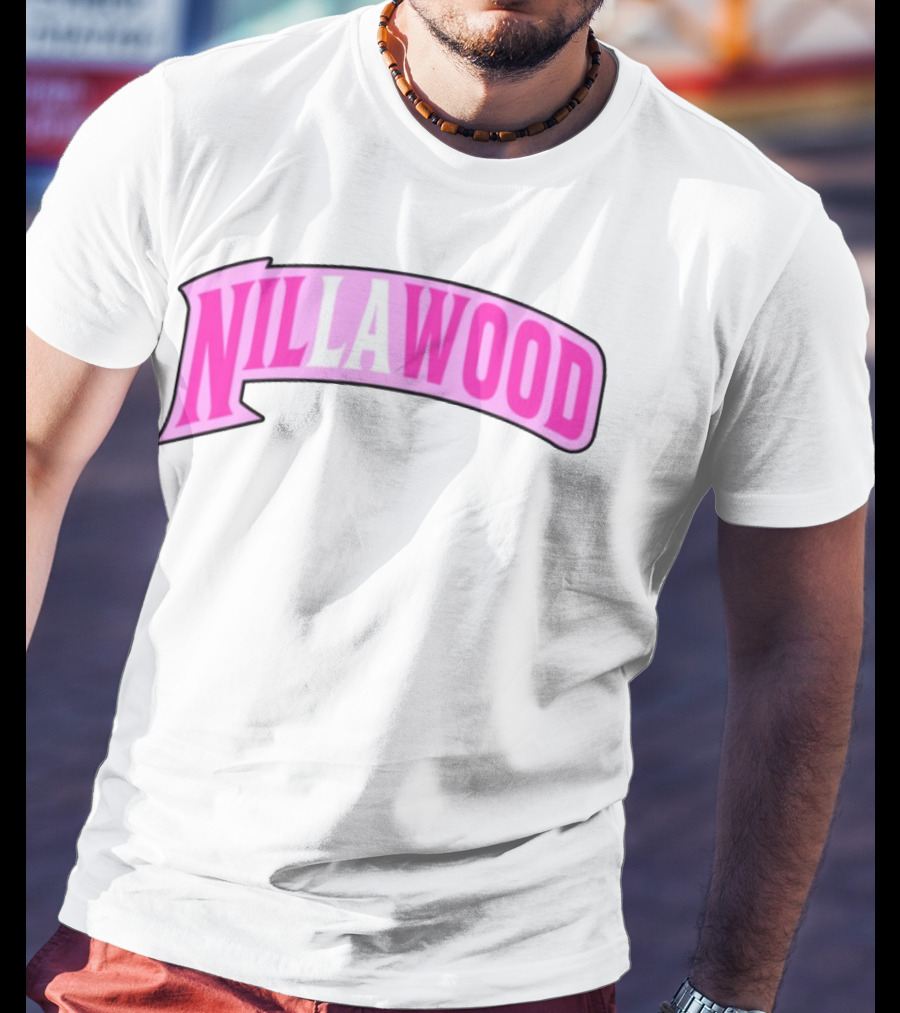 Nilla Allin Nillawood Pink Arch Text T-Shirt