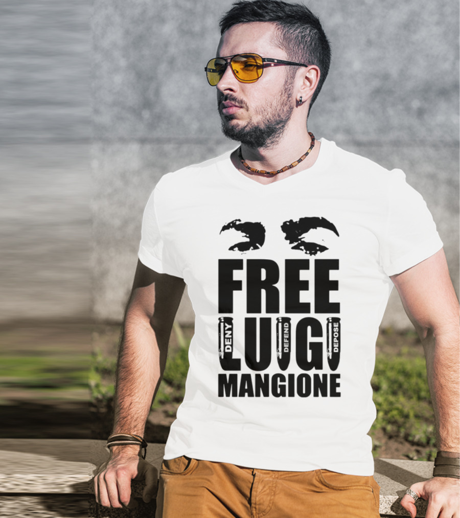 Free Luigi Mangione Crab Claws Deny Defend Depose T-Shirt