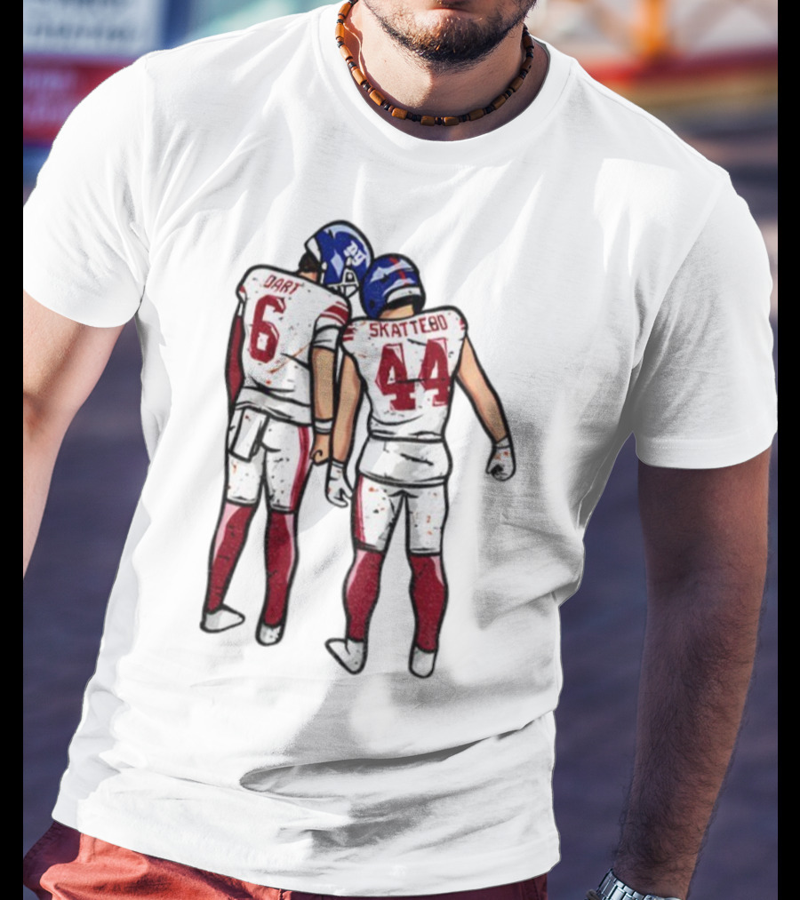 Jaxson Dart Cam Skattebo Number 6 44 New York Football Players Pose NFL Inspired T-Shirt