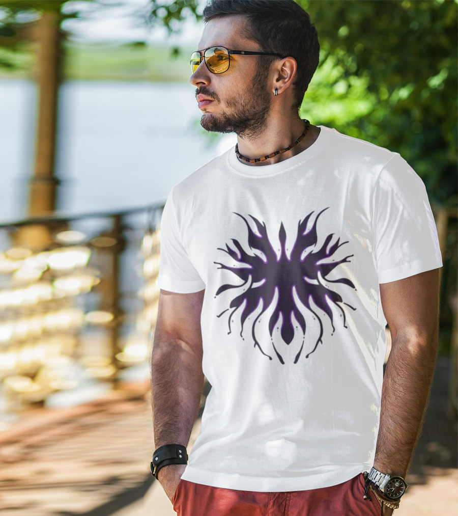 Kinetic Games Prestige IX Purple Abstract Flame Symbol T-Shirt