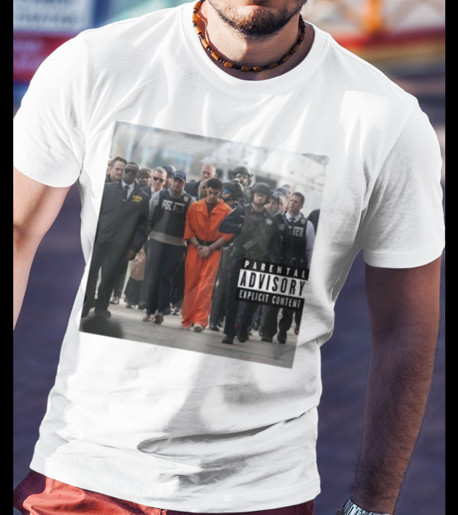 Luigi Mangione Helicopter Arrival With Police Explicit Content T-Shirt