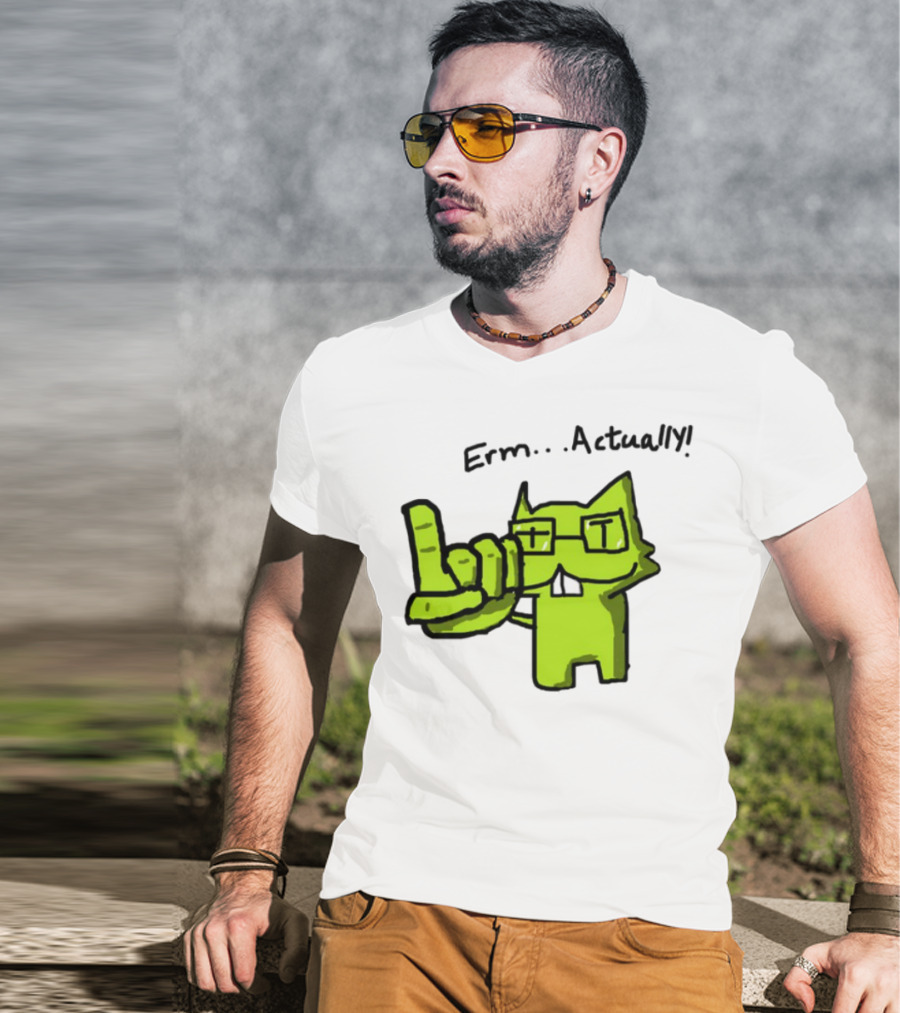 Errr... Actually Nerd Pixel Cat T-Shirt