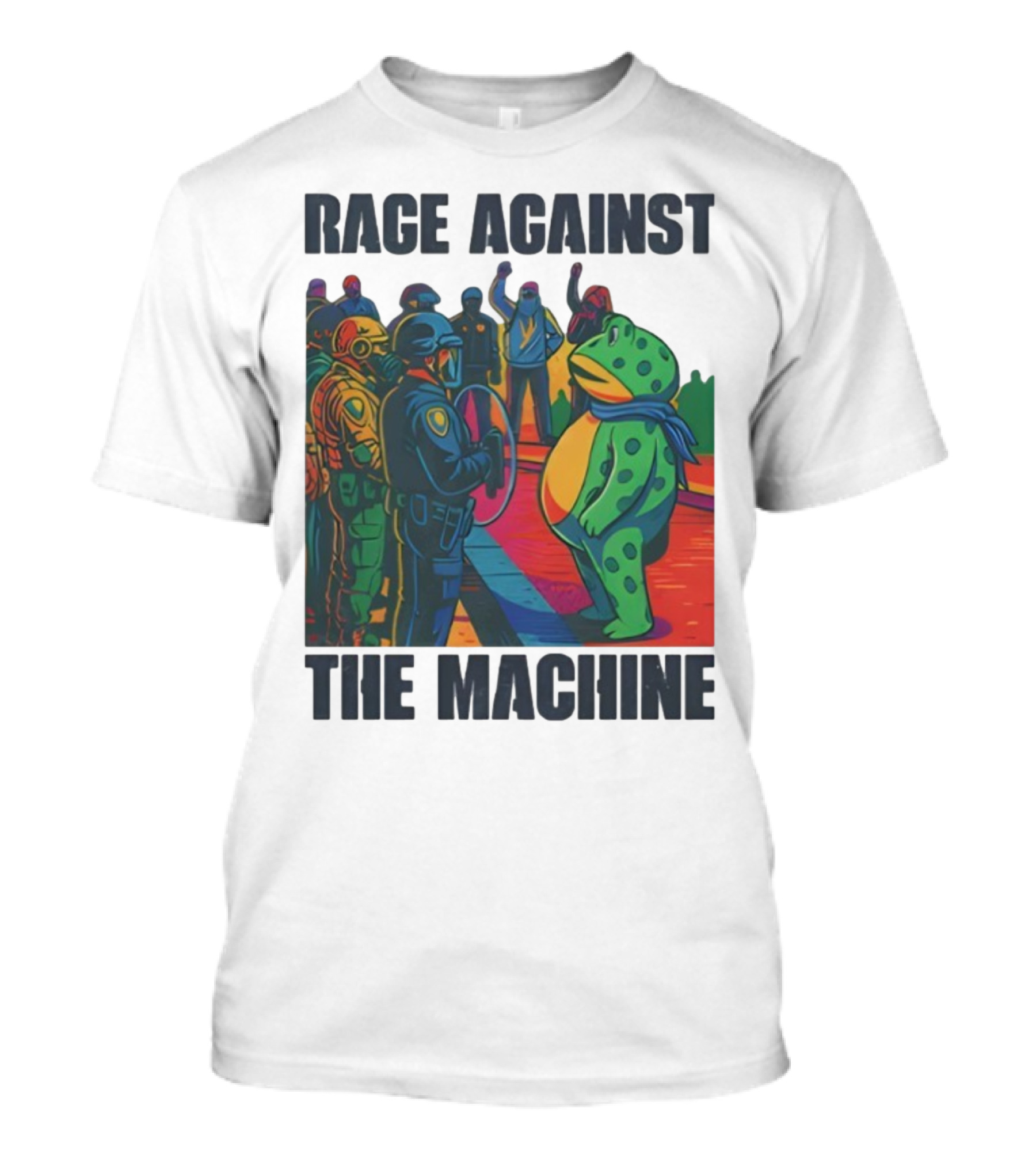 Rage Against The Machine Portland Frog Anti-ICE Protest Imagery T-Shirt