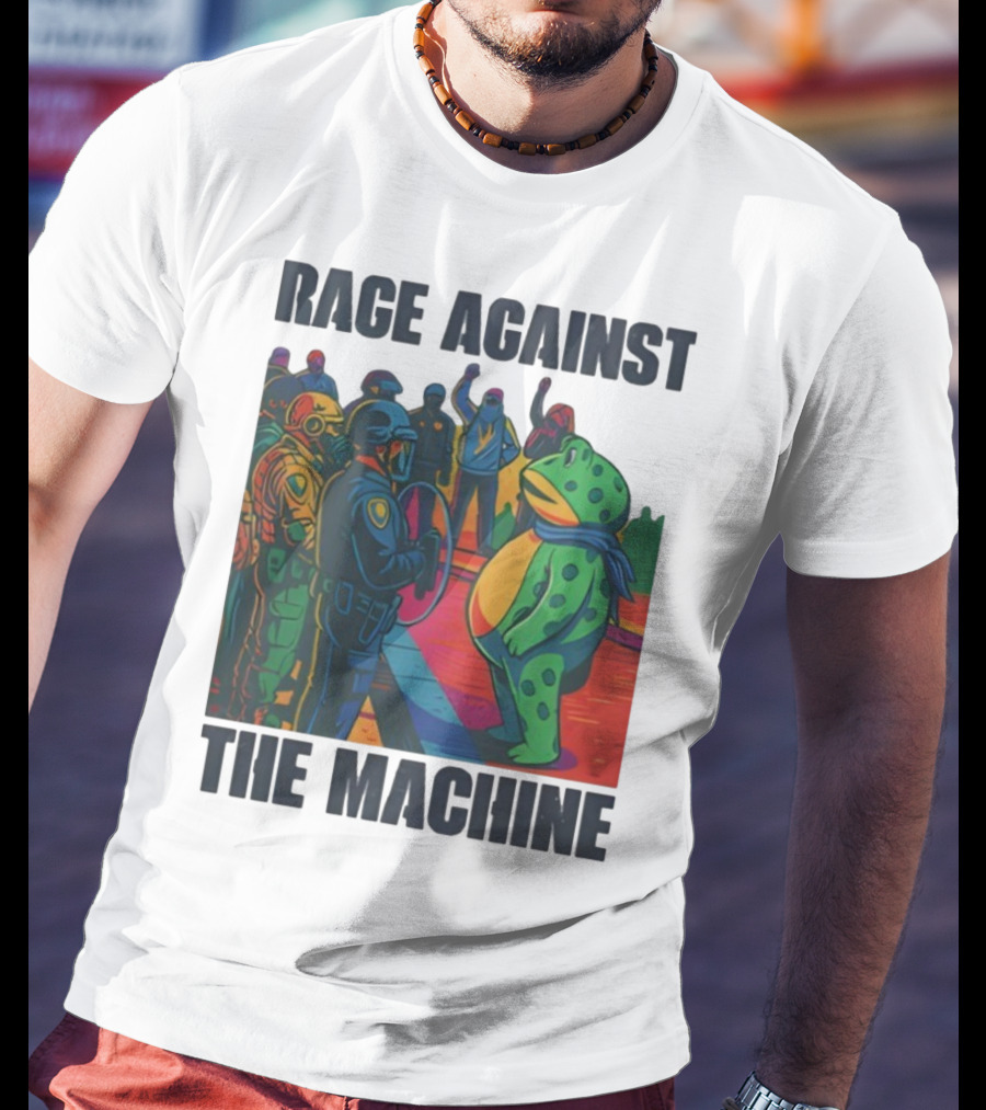 Rage Against The Machine Portland Frog Anti-ICE Protest Imagery T-Shirt