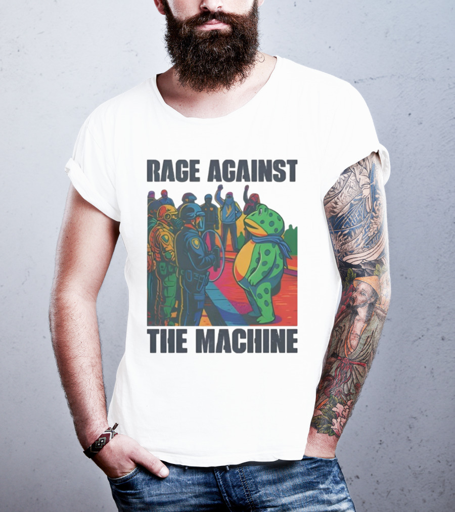 Rage Against The Machine Portland Frog Anti-ICE Protest Imagery T-Shirt