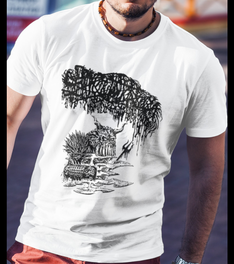 Sanguisugabogg Warlord Album Cover Art Demonic Skull Imagery T-Shirt