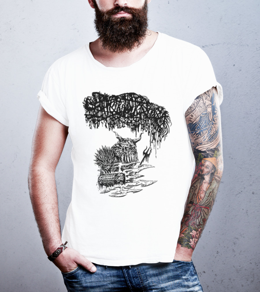 Sanguisugabogg Warlord Album Cover Art Demonic Skull Imagery T-Shirt