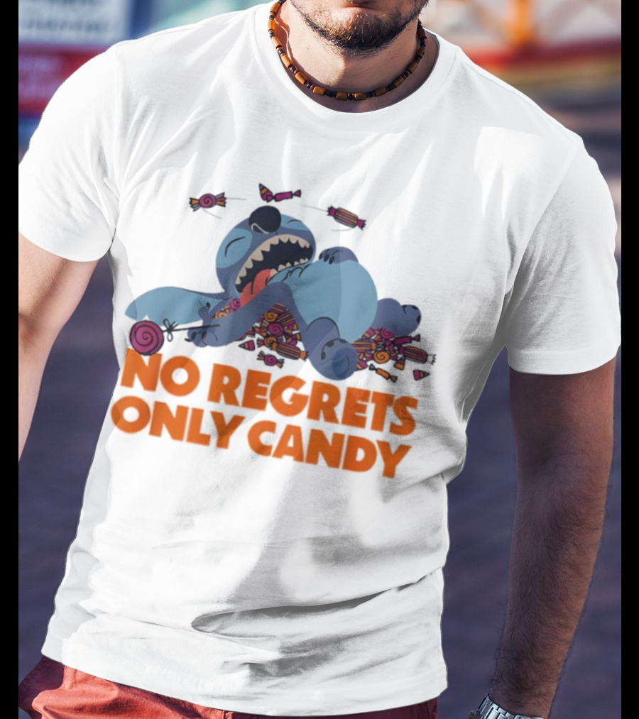Stitch No Regrets Only Candy Halloween Disney T-Shirt