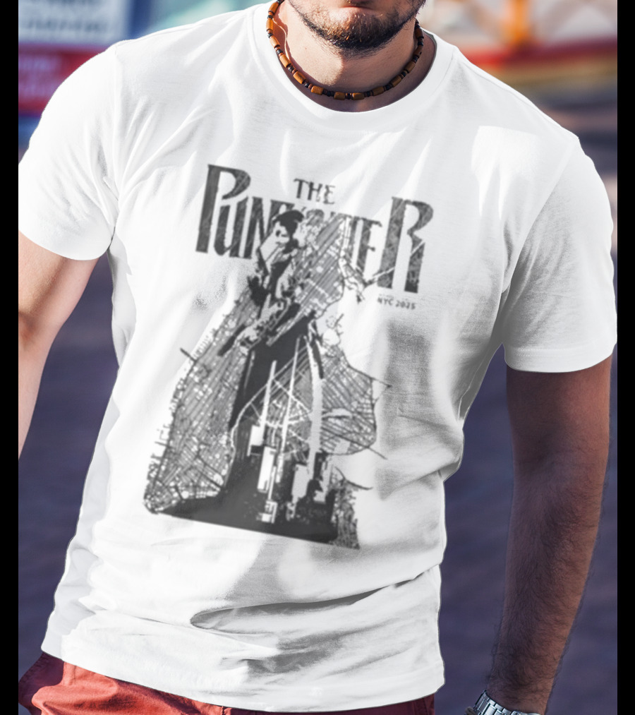 The Punisher NYC Marvel 2025 Stylized Character Illustration T-Shirt