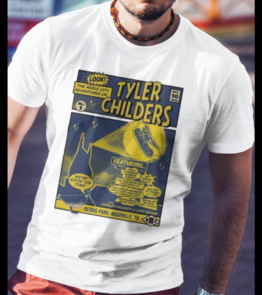 The Music City Adventures Of Tyler Childers Geodis Park Nashville TN October 10 2025 Featuring Charley Crockett Cory Branan T-Shirt