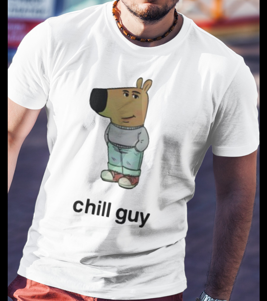 Chill Guy Cartoon Character Casual Style T-Shirt