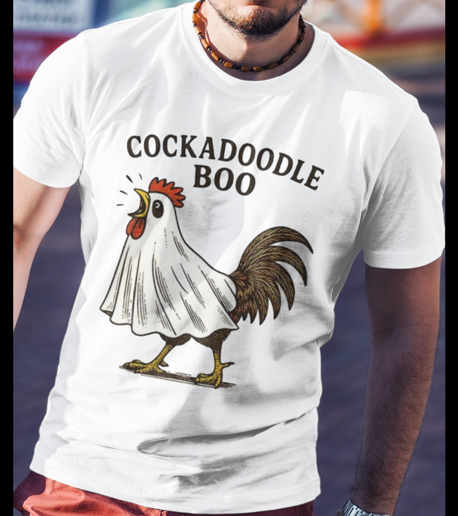 Cockadoodle Boo Ghost Rooster Halloween 2025 T-Shirt