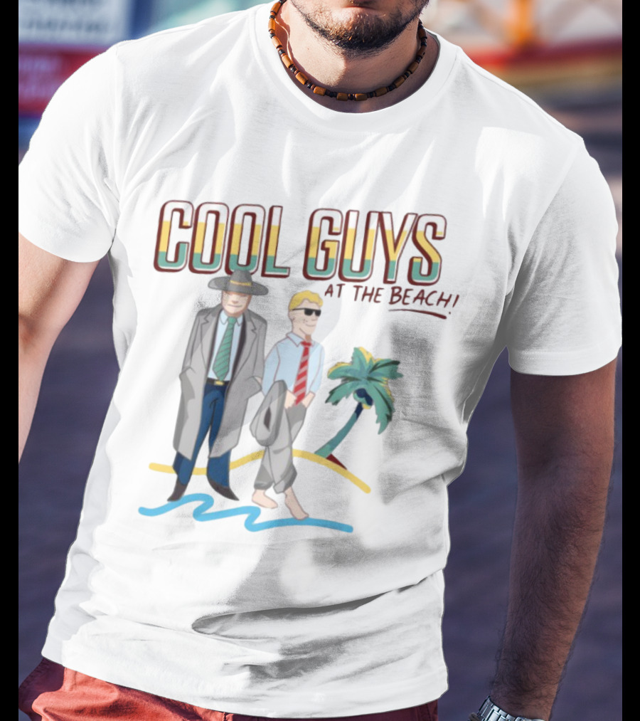 Cool Guys At The Beach Vintage Style Men In Suits Near Palm Tree T-Shirt