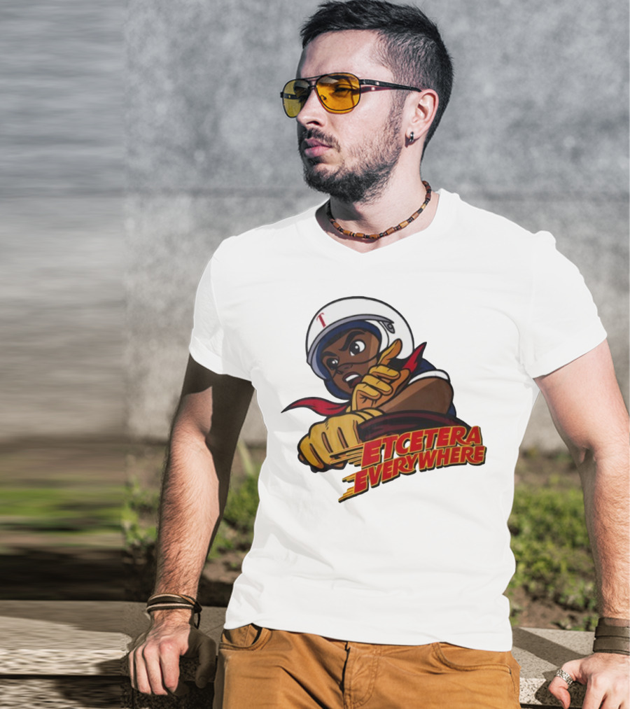 Etcetera Everywhere Racing Style Graphic With Determined Character T-Shirt