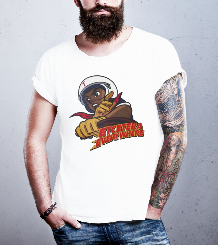 Etcetera Everywhere Racing Style Graphic With Determined Character T-Shirt