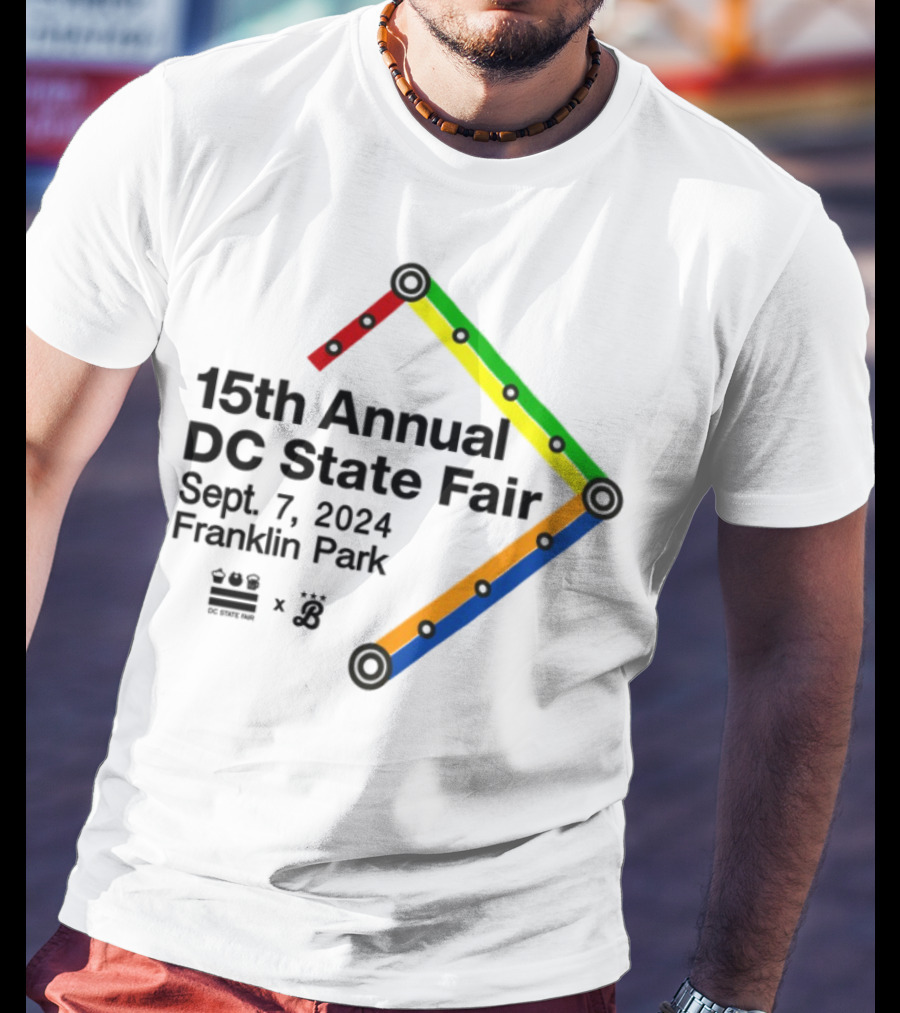 15th Annual DC State Fair Sept 7 2024 Franklin Park Metro Themed Design T-Shirt
