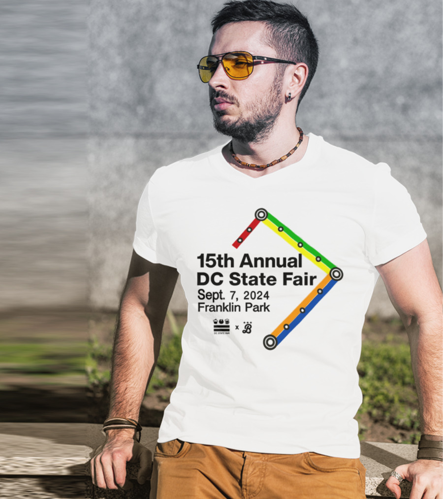 15th Annual DC State Fair Sept 7 2024 Franklin Park Metro Themed Design T-Shirt