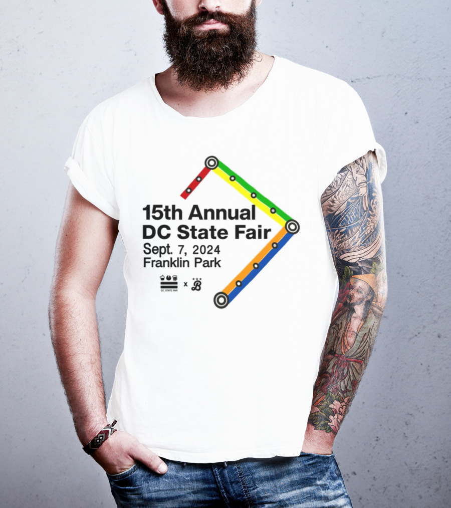 15th Annual DC State Fair Sept 7 2024 Franklin Park Metro Themed Design T-Shirt