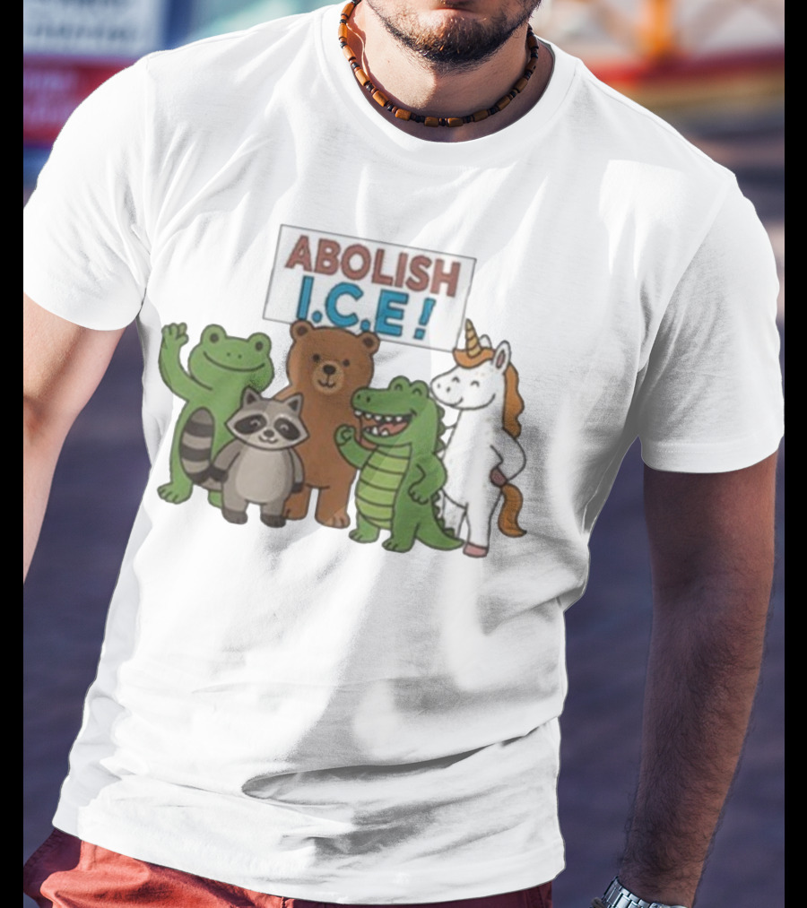 Abolish ICE Frog Raccoon Bear Dinosaur Unicorn T-Shirt