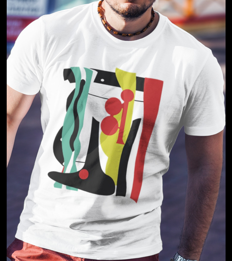 Ace Retro Primary Abstract Geometric Shapes T-Shirt